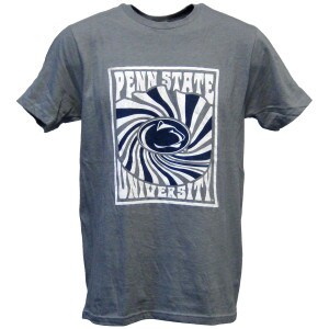concrete short sleeve t-shirt with psychedelic Penn State University art